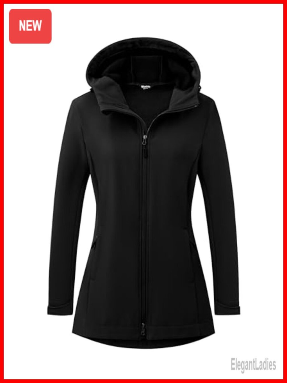 Womens Softshell Jacket Hooded Fleece Lined Waterproof Rain Jacket
